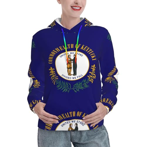 Sweat à capuche femme chaud confortable hiver imprimé Kentucky
