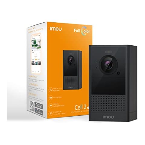 Imou Cell 2 4MP - Outdoor Battery Camera, Super HD 2K with Full Colour Nightvision, 6 Month Battery (No Hub), PIR Human Detection, 2 Way Audio, Pre Record, H.265, Black, (IPC-B46LP) Cover