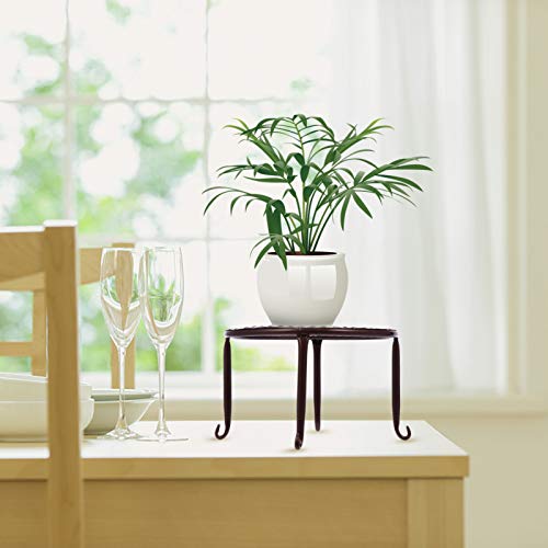 Yardwe Suporte de plantas em vaso de metal à prova de ferrugem para ferro de arte de vaso de flores,