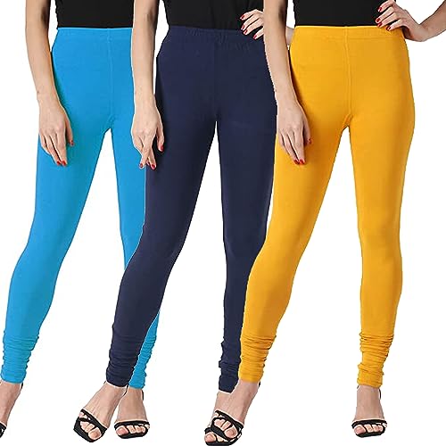 Image of Ultra Soft Cotton Slim fit Solid Color Attractive Casul wear Leggings for Womens - Pack of 2 pcs