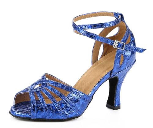 Chaussures Modern Jazz Femme Bleu à Talon 8cm Pointure 38