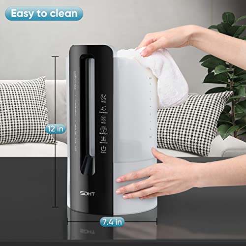 Sdht Humidifiers For Bedroom, 4L Cool Mist Ultrasonic For Plants Baby With Essential Oil Tray,Last Up To 40H, (Remote Control, White) #TOP5