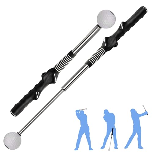 ゴルフ練習スイング器具 矯正グリップ付き 伸縮式 スイングトレーナー ゴルフ素振り いつでもどこでも練習できる 飛距離アップ