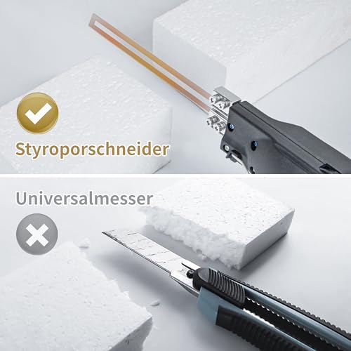 GONYTIA Styroporschneider Styrocutter mit 2x 150mm + 2x 200mm geraden Klingen Styroporschneider - Handschneider mit Klingen