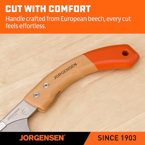 JORGENSEN Japanese Pull Saw Kataba, 10-3/8 Inch with Curved Handle, Premium SK5 Blade, 14 TPI Teeth, Woodworking Hand Saw for Hardwood & Softwood, Wood Trim - Image 6