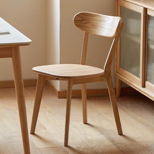 YESWOOD Esszimmerstuhl Roteiche Massivholz Holzstuhl mit Rückenlehne Skandinavischer Stuhl für Esszimmer Küche Wohnzimmer Natur