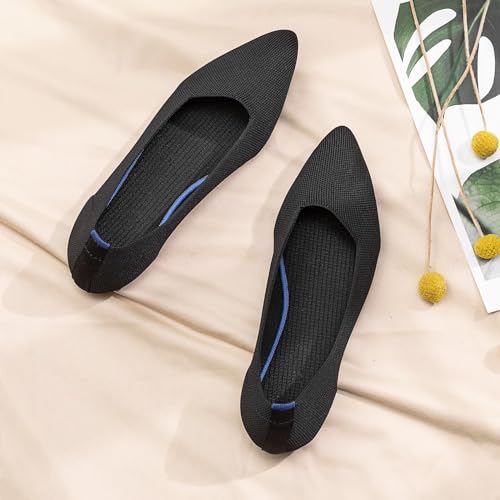Image of Frank Mully Womens Pointed Toe Flats Knit Dress Shoes Comfort Women Shoes Softable