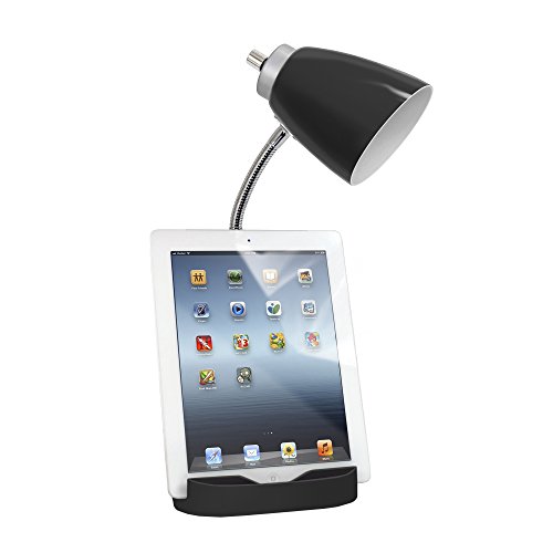 Limelights Ld1056-Blk Gooseneck Organizer Desk Lamp With Ipad Tablet Stand Book Holder And Usb Port, 6.5" X 7" X 18.5", Black #TOP2