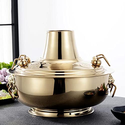 Olla Hot Pot China Cobre 30 cm Gas EoxinDm Dorado miniatura 3