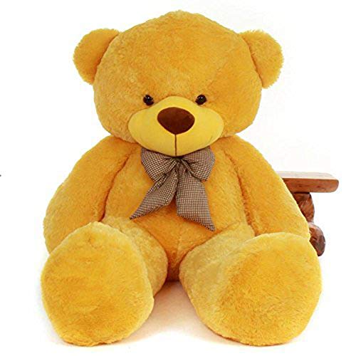 Image of HUG 'n' FEEL SOFT TOYS Giant Life Size Stuffed Spongy Hugable Cute Teddy Bear Plush & Stuffed Toys (Yellow, 5ft 152cm)
