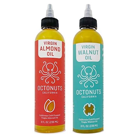 Octonuts Cold Pressed Almond & Walnut Oil, 8 ounce, Made with California Almonds and Walnuts, Plant-based, Keto, Paleo Friendly, Vegan, Gluten Free, Almond & Walnut, 2-Pack Cover