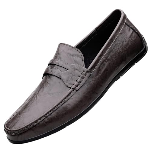 Slip-On Boat Shoes Leather Lined Casual Walking Shoes Party Wedding Loafers for Mens
