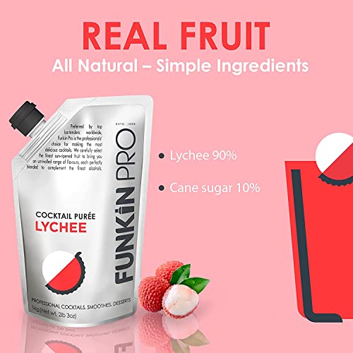 image for Funkin Lychee Puree | Real Fruit, Simple Ingredient, Natural Mixer for