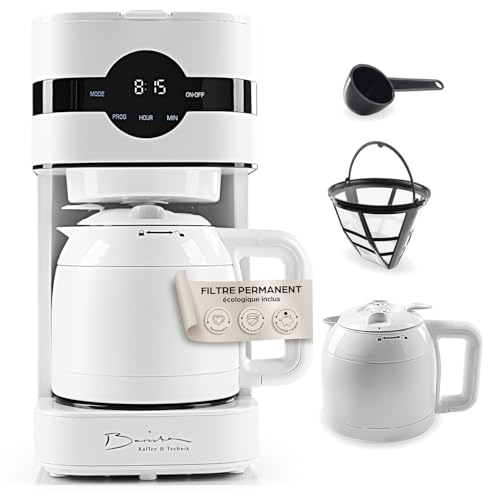 Barista Machine à café filtre avec verseuse isolante | Machine à café filtre avec écran tactile & fonction minuterie | Avec filtre permanent & 900W |...