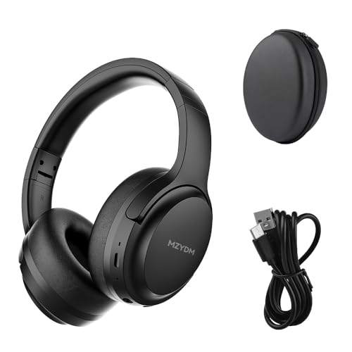 MZYDM Bluetooth Headphones Over Ear 40 Hours Playtime Wireless Headphones with Microphone 5.3 Bluetooth HiFi Stereo Foldable Lightweight Headset for Travel Work Cellphone(Black)