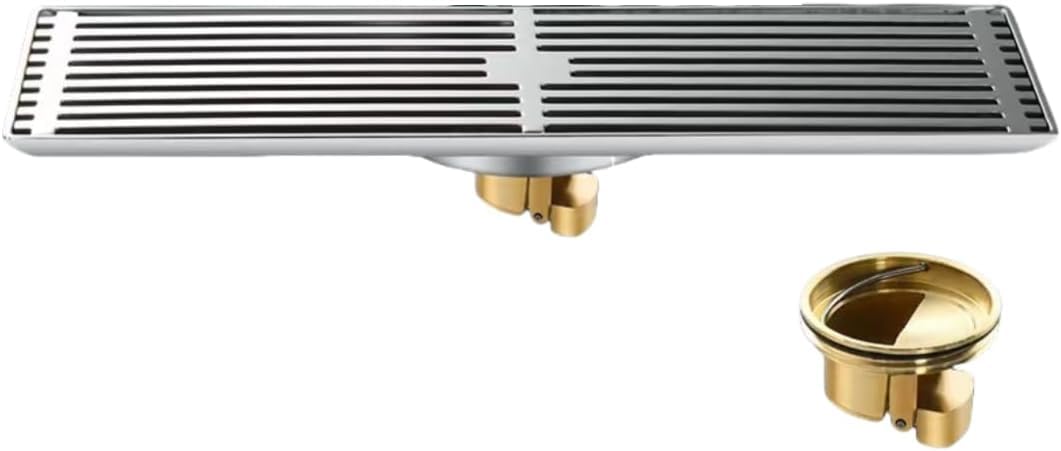 Paqwtyb 10X30cm Floor Drain, Shower Room Deodorant Large Displacement Stainless Steel Floor Drain