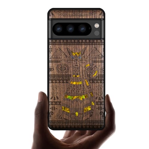 Coque Pixel 8 Pro gravure bois de noyer pour un style naturel au quotidien