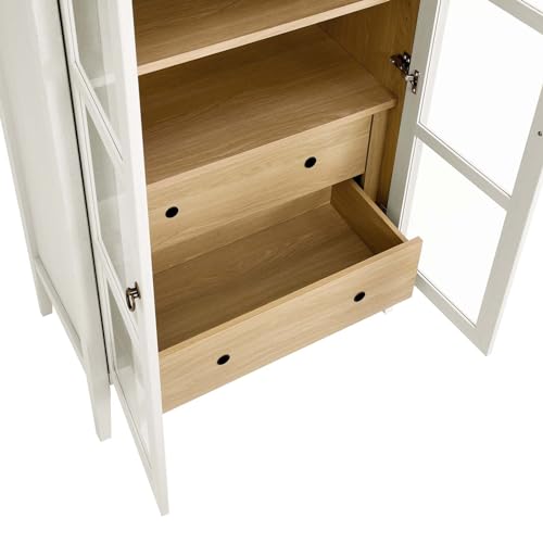 Modway EEI-6639-WHI-OAK Nolan Tall Arched Storage Display Cabinet, White Oak thumb #6