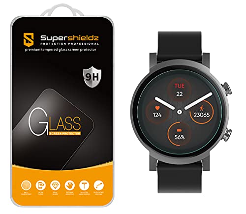 Supershieldz (2 Pack) Designed for Ticwatch E3 Tempered Glass Screen Protector, Anti Scratch, Bubble Free