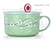 VanEnjoy 30oz Ceramic Bowl with Lid & Handle,Cherry Blossoms Among Snow Flake Pattern,Microwave for Instant Noodle Sara, Cereal Bowl