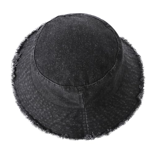 Women Denim Bucket Girl Vintage Tassel Fisherman Hat Wide Brim Sun Hat Korean Fashion Summer Bucket for Beach Travel Outdoor 6