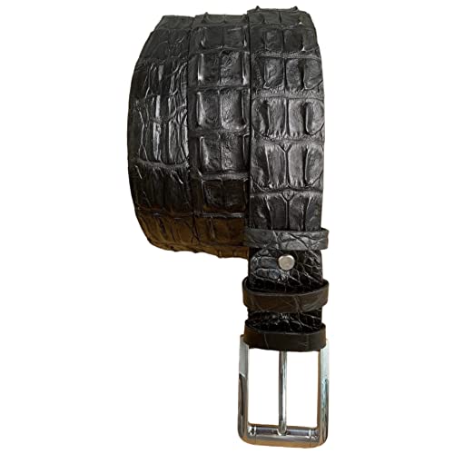 Black Alligator Hornback Men's Belt