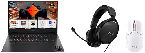Image of HP Omen Gaming Laptop - Ryzen 7 7840HS, RTX 4060, 16GB DDR5, 1TB SSD - Xd0020Ax + HyperX Cloud Stinger 2 Headset + HyperX Pulsefire Haste 2 Mouse