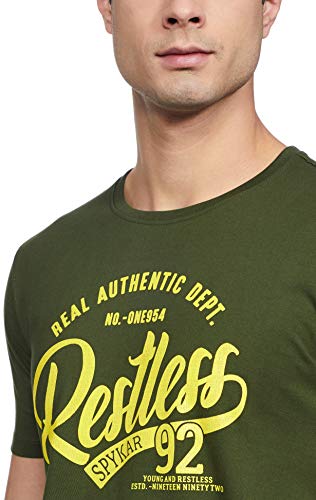 Image of Spykar Men's Cotton Slim Fit T-Shirt
