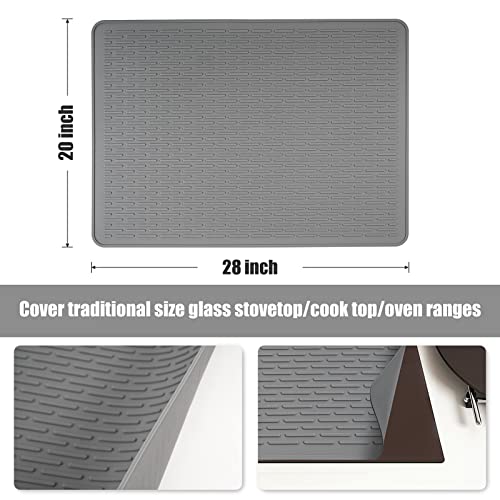 Heat-Resistant Glass Stove Top Cover - Anti-Slip Rubber Coating, Scratch-Resistant, Expands Counter Space (Cafe Style)