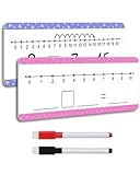 ZylYve Ábacos 16 Cartas de Cuadro Blanco borrable con líneas de números, de Dos Caras (0-10/0-20) – para la enseñanza de matemáticas