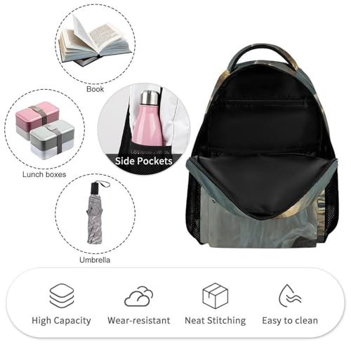 Witch Woman Moon Beach Travel Backpack Casual Daypack Shoulder Bag with Adjustable Shoulder Straps3