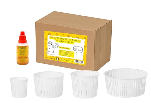 AlcoFermBrew Cheese Mould Set of 32 pcs - Round Cheese Forms | Plastic Cheese Mould for Soft Cheese | Rennet