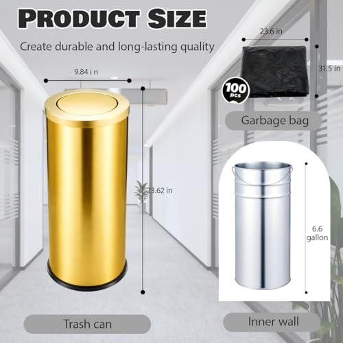 Caneca de basura dorada 5.3 galones para baño y cocina miniatura 2