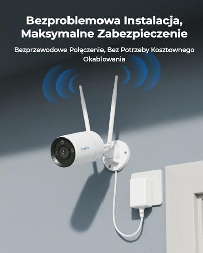 Reolink 4K 12-Kanałowy System Kamer Bezpieczeństwa, 4 Kamery K/8MP, Wi-Fi 6, Kolorowy Noktowizor, Wykrywanie Osób/Pojazdów/Zwierząt, 12-Kanałowy Rejestrator NVR Wi-Fi, Dysk Twardy 2 TB, RLK12-800WB4
