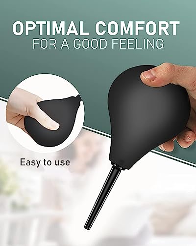 Image of 224ML Douche Enema kit Silicone, Reusable Enema for Constipation Cleaner for Men Women(Black)