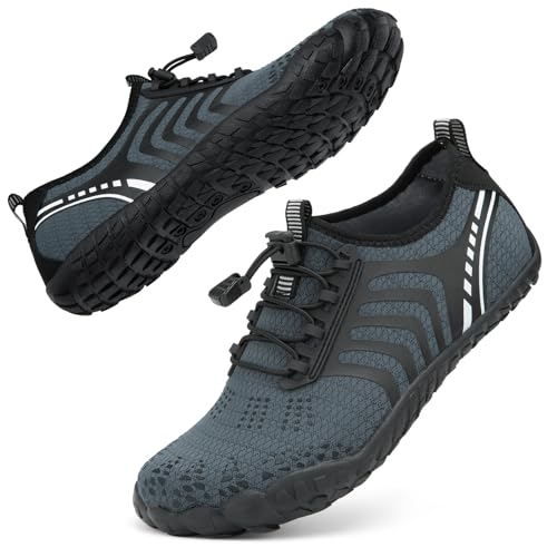 Image of ATHMILE Barefoot Water Shoes Women Men Wide Non Slip Aqua Beach River Pool
