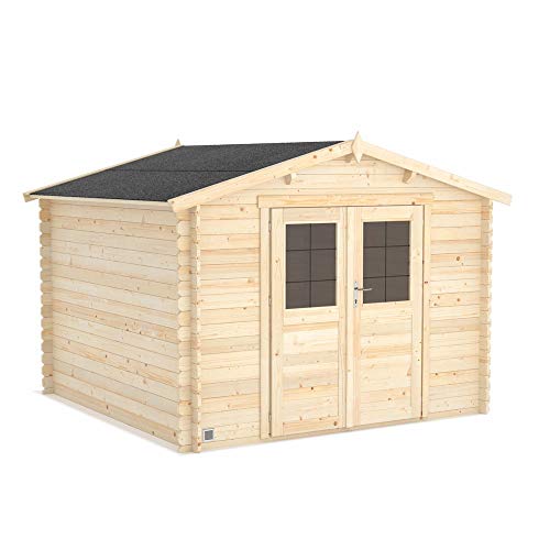 Gartenschuppen aus Holz Volta 8,9 m², Blockbohlen 28 mm