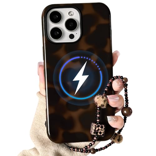 NITOP iPhone 16 Pro�Ή��P�[�X �`�F�[���X�g���b�v�t�����C���CMagSafe�Ή� ���킢���q���E�� �A���o�[ �ׂ��b �����p �����Y �K�[���Y �\�t�g TPU �ϏՌ��ی�J�o�[ - �u���E��