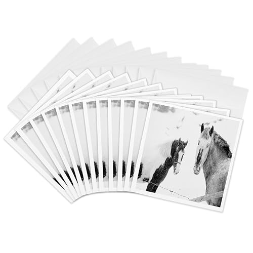 Cartes de vœux chevaux dans la neige pour embellir vos correspondances d'hiver