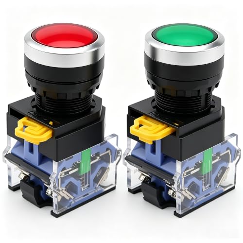 TWTADE 22mm Momentary Flat-Head Control Set
