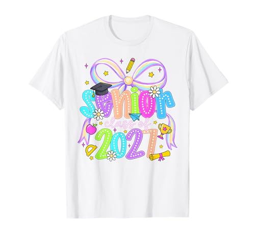 Senior 2027 Class of 2027 Coquette Pink Bow Graduation 2027 T-Shirt