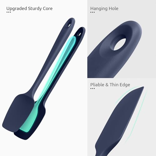 Image of U-Taste Silicone Spatula Set, 600ºF High Heat Resistant, 3Pc, Midnight Blue