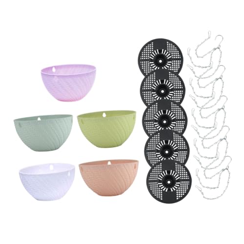 Toyvian 5pièces Jardinière Suspendue pour Plantes Chlorophytum Pot De Fleurs De Balcon Conteneur De Plantation pour Extérieur