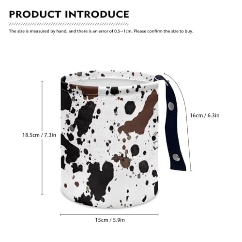 Image of Pensura Cow Zebra Print Car Rubbish Bag Collapsible Hanging Auto Trash Can for Front Seat Back Seat Car Organizer Universal Hanging Car Garbage Bag Compatible with Most Cars