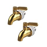 GWENBHMTOOL Stainless Steel Spigot Gold Replacement Faucet for Beverage Dispenser Sun Tea Jar Durable Food Grade Tap 2 Pack