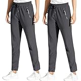 Ultra Quick Drying Pants for Women Over 50 – Lightweight Stretch Trousers with Pockets | Comfortable Travel Wear (Grey-Straight*2pcs,4XL)