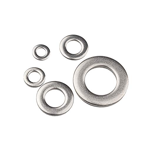 XFentech Durabilidad Arandelas - Acero Inoxidable Arandelas Planas Tornillos Abrochador Almohadillas M1.6 M2 M2.5 M3 M3.5 M4 M5, Plateado, M1.6 * 4 * 0.3(100 Piezas) Cover