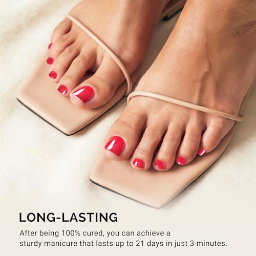 Image of MelodySusie 32Pcs Semi Cured Gel Toe Nail Strips, Works with UV /LED Lamps