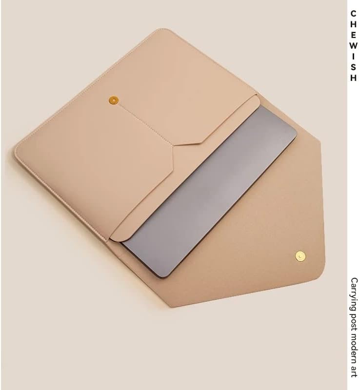 NoteBook Sleeve White Color Laptop Bag 13" 15" 16" Computer Case PU Leather(E,New 15.4 Macbook Pro) image 4