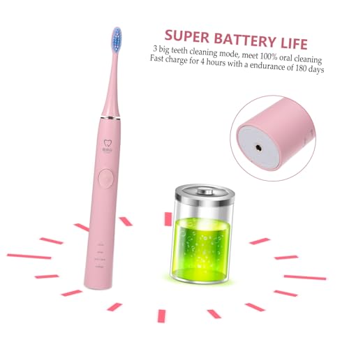 FRCOLOR Zahnbürste Elektrisch Schallzahnbürste Mit Reinigungsmodi Für Tägliche Zahnreinigung Tiefenputzend Griff Einfach Anzuwenden – Bild 6